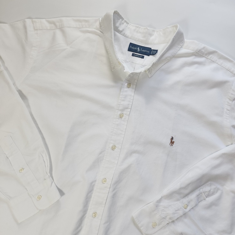 Polo by Ralph Lauren White Classic Button-Down Shirt with Pony Logo